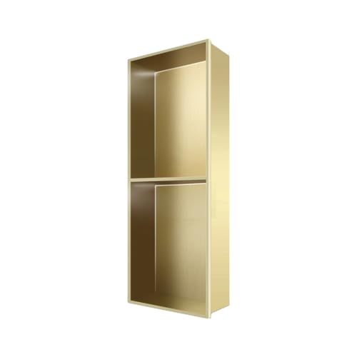 Duschnischen, wandeingesetzter Edelstahl-Dusch-Caddy keine Fliesen erforderlich, wasserdicht, versenkt, Aufbewahrungsregal für Badezimmer (Farbe: Gold, Größe: 70 x 28 x 12,5 cm) von Generisch