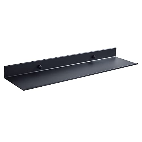 Duschregal, Wandmontage, schwebendes Regal für Bad und Küche, Raumfahrt-Aluminium-Organizer für Kosmetik, Shampoo und Gewürzflaschen, 50 cm, Schwarz von Generisch