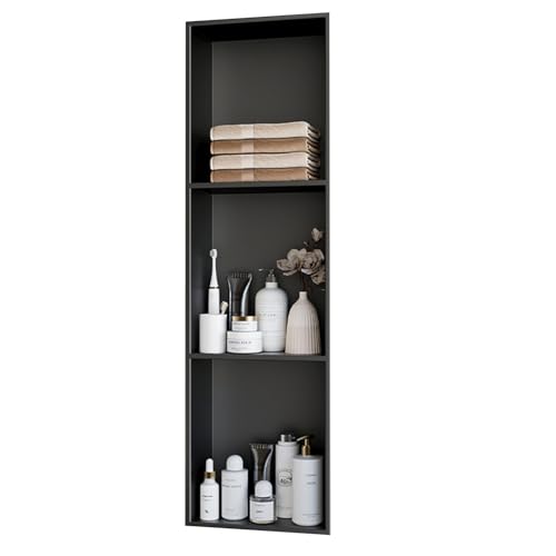 Duschregal Einbauregal Edelstahl Badezimmer Aufbewahrung mit Regalen Keine Fliesen erforderlich Schwarz 28x90cm Ideal für Wohnzimmer Küchen und öffentliche Bereiche Duschregal Einbauregal Edelstahl Badezimmer Aufbewahrung mit Regalen Keine Fliesen erforderlich Schwarz 28x90cm Ideal für Wohnzimmer Küchen und öffentliche Bereiche von Generisch