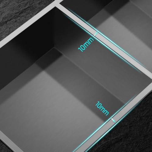 Duschregal Einbauregal Edelstahl Badezimmer Keine Fliese Erforderlich Große Kapazität Wandaufbewahrung für Toilette & Küche Horizontale Installation (Schwarz, 72x32x12.5cm) von Generisch
