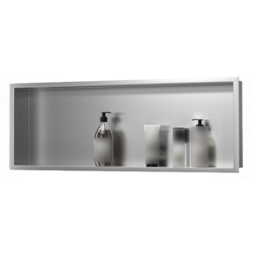 Duschregal aus Edelstahl, für Nassraum, für Shampoo und Toilettenartikel, wasserdicht, silberfarben, 62 x 32 x 12,5 cm Duschregal aus Edelstahl, für Nassraum, für Shampoo und Toilettenartikel, wasserdicht, silberfarben, 62 x 32 x 12,5 cm von Generisch