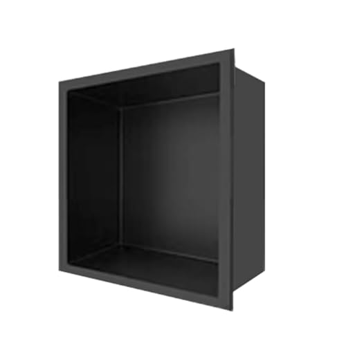 Duschregal aus Edelstahl, für Shampoo und Aufbewahrung, eingebettete Badezimmer-Regale, 120 x 27,9 x 12,4 cm, für Feuchträume und Wohnzimmer, Schwarz von Generisch