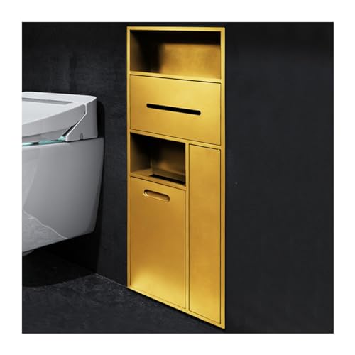 Duschregal aus Edelstahl, goldfarben, wasserdicht, für Shampoo, Toilettenartikel und Toilettenpapier, ideal für Badezimmer, Küche und Wohnzimmer (78 x 30 cm) von Generisch