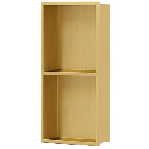Duschregal aus Edelstahl, integrierter Wandschrank für Hotelbadezimmer, 700 x 280 x 125 mm, langlebige Aufbewahrungslösung, modernes Design, platzsparend, goldfarben Duschregal aus Edelstahl, integrierter Wandschrank für Hotelbadezimmer, 700 x 280 x 125 mm, langlebige Aufbewahrungslösung, modernes Design, platzsparend, goldfarben von Generisch