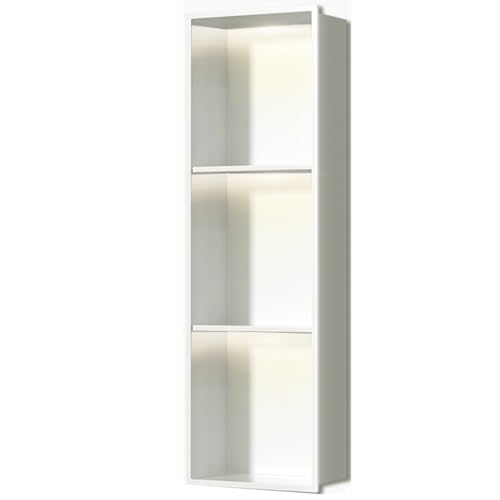 Duschregal aus Edelstahl mit LED-Licht, Wandmontage, Metall, Badezimmer, Orga, Toilettenpapierhalter für Hotel, Küche, Weiß, 28 x 90 x 12,5 cm Duschregal aus Edelstahl mit LED-Licht, Wandmontage, Metall, Badezimmer, Orga, Toilettenpapierhalter für Hotel, Küche, Weiß, 28 x 90 x 12,5 cm von Generisch