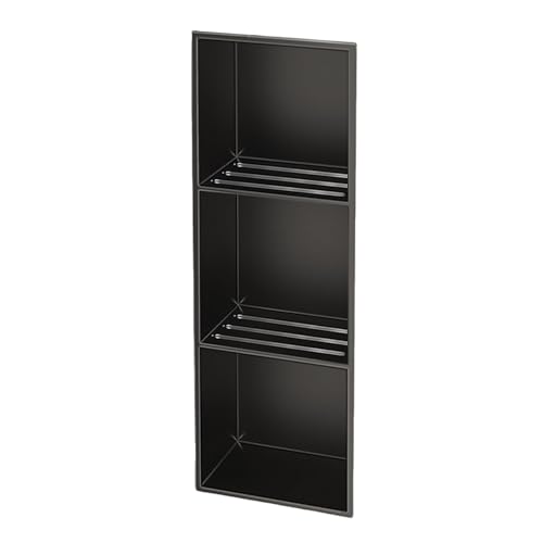 Duschregal aus Edelstahl – moderne wasserdichte Aufbewahrungsbox für Badezimmer, Wandbefestigung (schwarz, 28 x 70 x 12,5 cm) von Generisch