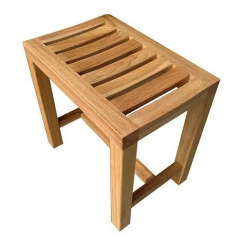 Duschsitz aus Teakholz, handgefertigter wasserdichter Hocker mit rutschfesten Füßen für Whirlpool-Badewanne & Außenbereich Duschsitz aus Teakholz, handgefertigter wasserdichter Hocker mit rutschfesten Füßen für Whirlpool-Badewanne & Außenbereich von Generisch