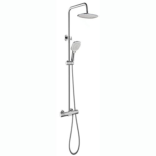 Duschsystem mit Regenduschkopf, Thermostat-Wandhalterung, Wasserhahn-Set, 3-Modus-Handbrause, Wannenauslauf, gebürstetes Gold-Finish Duschsystem mit Regenduschkopf, Thermostat-Wandhalterung, Wasserhahn-Set, 3-Modus-Handbrause, Wannenauslauf, gebürstetes Gold-Finish von Generisch