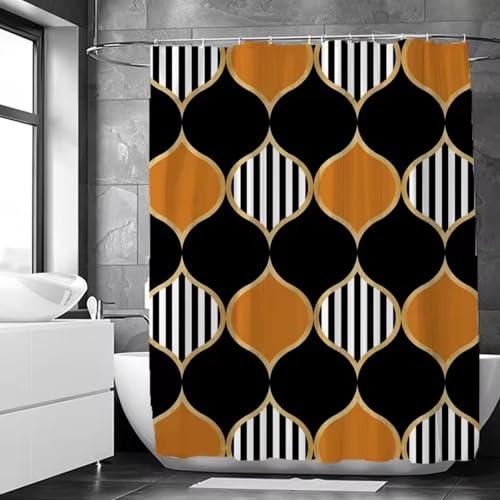 Duschvorhang 120x200cm Abstrakte Geometrie Beschwerter Saum Antischimmel Textil, Wasserabweisend Waschbar Polyester Stoff Badevorhänge mit Ösen und 12 Duschvorhangringe für Badezimmer, Badewanne S2558 Duschvorhang 120x200cm Abstrakte Geometrie Beschwerter Saum Antischimmel Textil, Wasserabweisend Waschbar Polyester Stoff Badevorhänge mit Ösen und 12 Duschvorhangringe für Badezimmer, Badewanne S2558 von Generisch