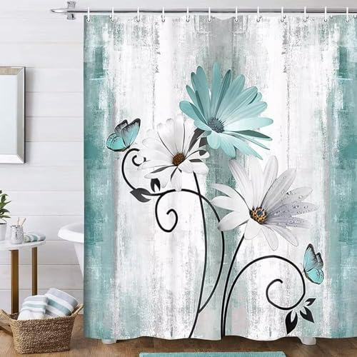 Duschvorhang 180x220cm Blaue weiße Blumen Wasserdicht Anti-schimmel Schnell Trocknender Waschbarer Polyester Duschvorhänge mit 12 Haken, Duschvorhang mit Gewicht Unten für Badezimmer Badewanne K-14489 Duschvorhang 180x220cm Blaue weiße Blumen Wasserdicht Anti-schimmel Schnell Trocknender Waschbarer Polyester Duschvorhänge mit 12 Haken, Duschvorhang mit Gewicht Unten für Badezimmer Badewanne K-14489 von Generisch
