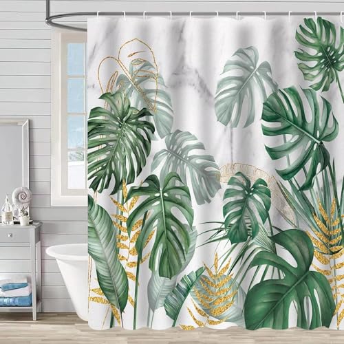 Duschvorhang 220x200cm Bananenblätter Wasserdicht Anti-schimmel Schnell Trocknender Waschbarer Polyester Duschvorhänge mit 12 Haken, Duschvorhang mit Gewicht Unten für Badezimmer Badewanne K-14025 Duschvorhang 220x200cm Bananenblätter Wasserdicht Anti-schimmel Schnell Trocknender Waschbarer Polyester Duschvorhänge mit 12 Haken, Duschvorhang mit Gewicht Unten für Badezimmer Badewanne K-14025 von Generisch