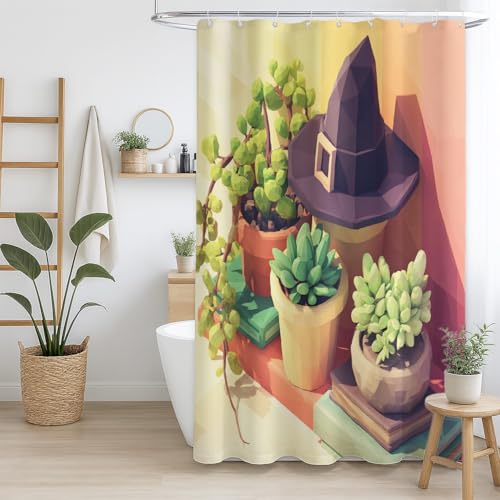 Duschvorhang Maschinenwaschbar Polyestergewebe für Badezimmer Bunt Geometrisch Hut Dekoration,180 x 180cm（71" x 71"） von Generisch