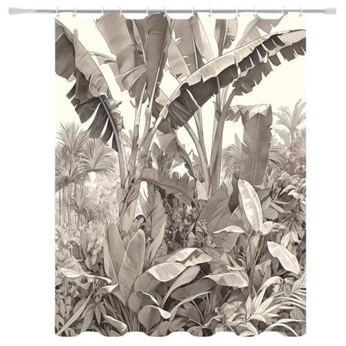 Duschvorhang W150xH180cm Landschaft, Duschrollo Beschwerter Saum, Shower Curtain Wasserdicht Waschbar Textil Duschvorhänge mit Haken, Shower Curtains for Bathroom Badezimmer Badewannenvorhang 5-665 von Generisch