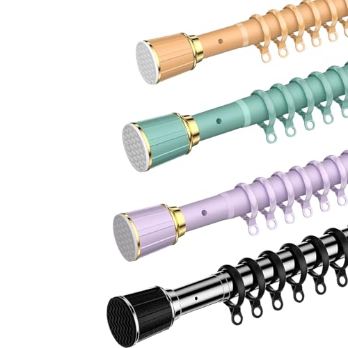 Duschvorhangstange mit verstellbarer Spannung, 33 mm Durchmesser, ideal für Schränke und Balkone, grüne Farbe, passend für 40–55 cm Räume, einfache Installation, rostfrei und von Generisch