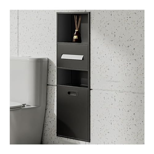 Duschwandregal aus Edelstahl, versenkter Toilettenpapierhalter, Badezimmer, Küche, Hotel, Schwarz, 86 x 30 x 14 cm, langlebiges und stilvolles Design Duschwandregal aus Edelstahl, versenkter Toilettenpapierhalter, Badezimmer, Küche, Hotel, Schwarz, 86 x 30 x 14 cm, langlebiges und stilvolles Design von Generisch