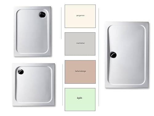 Duschwanne Duschbecken Dusche Acryl in verschiedenen Farben und Größen superflach (pergamon, 100 x 90 cm) von Generisch