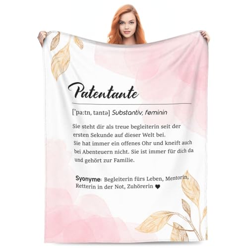 ECOSHOW Kuscheldecke Definition Patentante - Worterklärung wie im Duden Lexikon, Patentantegeschenke Geburtstag Geschenk für Patentante mit Spruch Taufe Geschenkidee -130x150cm von Generisch