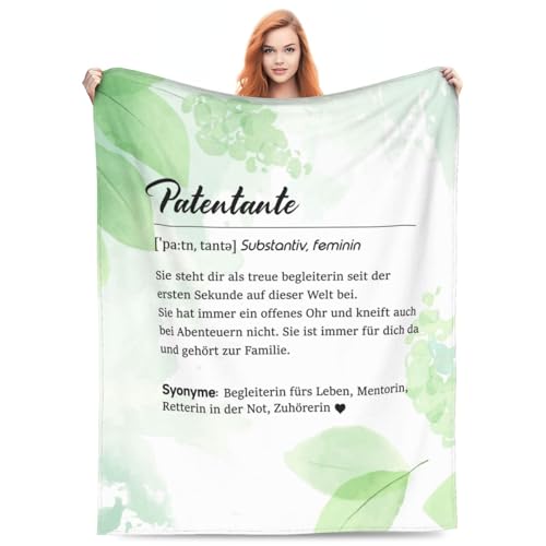 ECOSHOW Kuscheldecke Definition Patentante - Worterklärung wie im Duden Lexikon, Patentantegeschenke Geburtstag Geschenk für Patentante mit Spruch Taufe Geschenkidee -150x200cm von Generisch