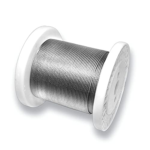 EDELSTAHL Drahtseil Ø = 6,0 mm | 7x7 | Stahlseil A4 rostfrei Edelstahldrahtseil V4A INOX Seil Draht Stahl Niro Edelstahlseil (Edelstahl V4A, 30 Meter) von Generisch