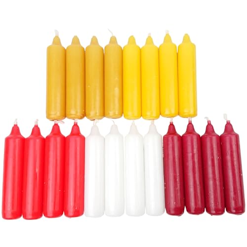 EWA Probierset Adventskerzen mit rot + gelb + natur + weiß + antikrot (dunkelrot) Kerzen ca. 23 x 105 mm (5 x 4 Stück) (AK 4-12/500) Weihnachtskerzen, Christbaumkerzen, Baumkerzen von Generisch