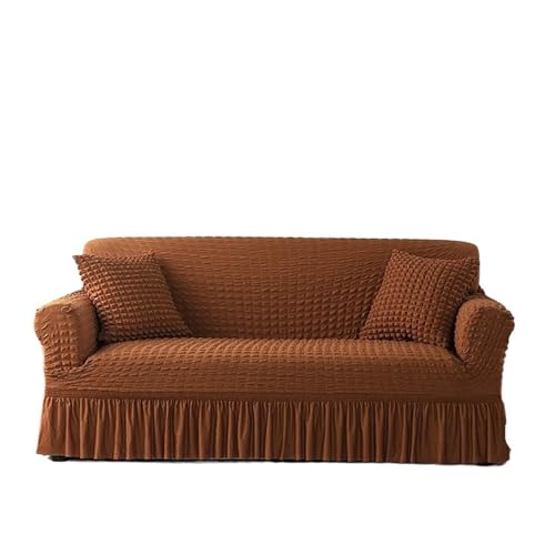 Easy Fit Gelber Sofa-Schonbezug mit Rock, waschbar, hochelastischer Stoff für 3-Sitzer, Couch, langlebig, Wohnzimmermöbelschutz, stilvolle Heimdekoration von Generisch