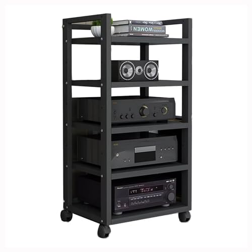 Eck-Audio-Ständer mit verstellbaren Regalen für Zuhause/Büro, CD-Regal und Komponentenschrank für Stereoanlage, Holzregal, Turm für Audio-Video-Ausrüstung, (B 5, 50 x 40 x 100 cm) von Generisch
