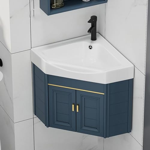 Eck-Badezimmer-Waschtisch mit Waschbecken – Wandmontierter schwimmender Waschtisch für kleine Räume mit Wasserhahn – ideal für den Badezimmerabstand Eck-Badezimmer-Waschtisch mit Waschbecken – Wandmontierter schwimmender Waschtisch für kleine Räume mit Wasserhahn – ideal für den Badezimmerabstand von Generisch