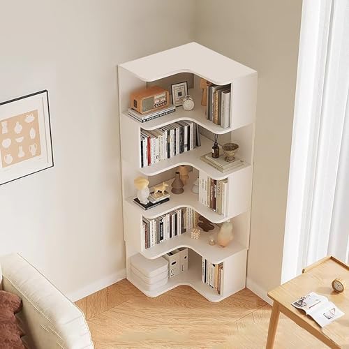 Eck-Bücherregal, 6-stöckiges hohes Bücherregal mit Anti-Drop-Panel, L-förmiges, freistehendes Präsentationsregal für Zuhause, Büro und Wohnzimmer, Aufbewahrungs-Organizer Eck-Bücherregal, 6-stöckiges hohes Bücherregal mit Anti-Drop-Panel, L-förmiges, freistehendes Präsentationsregal für Zuhause, Büro und Wohnzimmer, Aufbewahrungs-Organizer von Generisch