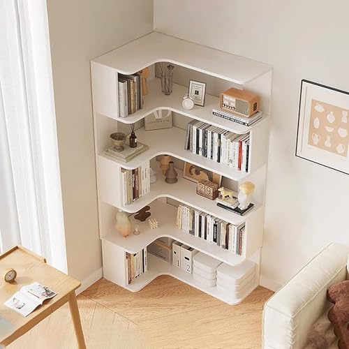 Eck-Bücherregal, 6-stöckiges hohes Bücherregal mit Anti-Drop-Panel, L-förmiges, freistehendes Präsentationsregal für Zuhause, Büro und Wohnzimmer, Aufbewahrungs-Organizer Eck-Bücherregal, 6-stöckiges hohes Bücherregal mit Anti-Drop-Panel, L-förmiges, freistehendes Präsentationsregal für Zuhause, Büro und Wohnzimmer, Aufbewahrungs-Organizer von Generisch