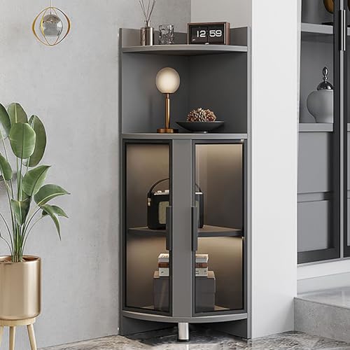 Eck-Bücherregal, Aufbewahrungsschrank mit transparenten Türen, modernes freistehendes Ausstellungsregal für Zuhause und Büro Eck-Bücherregal, Aufbewahrungsschrank mit transparenten Türen, modernes freistehendes Ausstellungsregal für Zuhause und Büro von Generisch