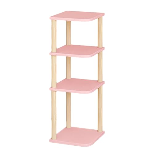 Eck-Bücherregal mit 4 Etageren – stilvolle, freistehende Etagere für kleine Räume, modernes Bücherregal für Wohnzimmer, Arbeitszimmer, Büro – perfekte Aufbewahrungslösung für Zuhause von Generisch