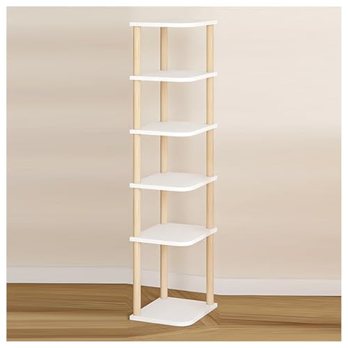 Eck-Bücherregal mit 6 Ebenen, platzsparendes Etagere-Regal für kleines Wohnzimmer, Heimbüro oder Arbeitszimmer, modernes weißes Ausstellungsregal für Bücher, Dekoration und Nizing Eck-Bücherregal mit 6 Ebenen, platzsparendes Etagere-Regal für kleines Wohnzimmer, Heimbüro oder Arbeitszimmer, modernes weißes Ausstellungsregal für Bücher, Dekoration und Nizing von Generisch
