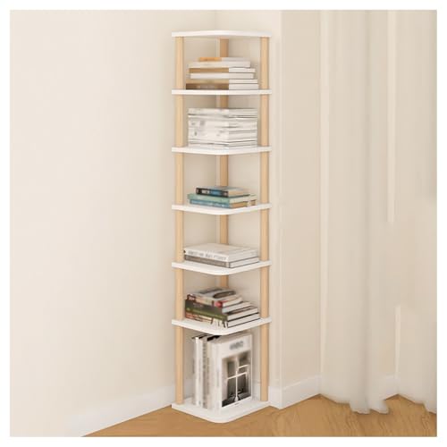 Eck-Bücherregal mit 7 Ebenen, modernes weißes Etagere für kleine Räume, stilvolles freistehendes Bücherregal für Wohnzimmer, Büro & Arbeitszimmer, Aufbewahrungslösungen, platzsparendes Design Eck-Bücherregal mit 7 Ebenen, modernes weißes Etagere für kleine Räume, stilvolles freistehendes Bücherregal für Wohnzimmer, Büro & Arbeitszimmer, Aufbewahrungslösungen, platzsparendes Design von Generisch