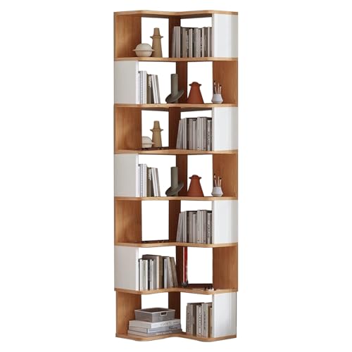 Eck-Bücherregal – stabiles bodenstehendes Design für Zuhause und Büro, platzsparende Aufbewahrungslösung von Generisch
