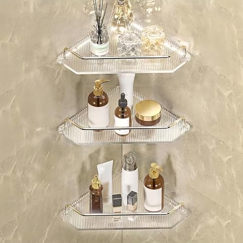 Eck-Dusch-Caddy - Wasserdichtes 2/3-lagiges Badezimmerregal für kleine Badezimmer, Waschtisch & Küche - platzsparende Eckaufbewahrungslösung in Silber Eck-Dusch-Caddy - Wasserdichtes 2/3-lagiges Badezimmerregal für kleine Badezimmer, Waschtisch & Küche - platzsparende Eckaufbewahrungslösung in Silber von Generisch