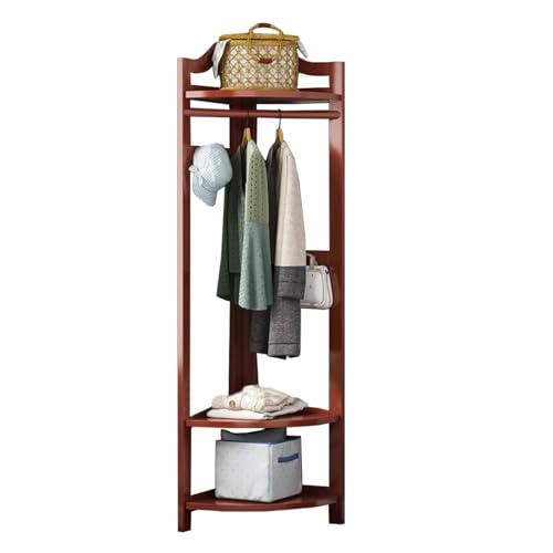 Eckbaum aus Holz mit Schuhregal & Regalen – Stilvolle Garderobe & Aufbewahrungsnizer für Zuhause & Büro – Platzsparendes Design in Rot Eckbaum aus Holz mit Schuhregal & Regalen – Stilvolle Garderobe & Aufbewahrungsnizer für Zuhause & Büro – Platzsparendes Design in Rot von Generisch