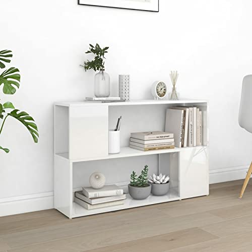 Eckregal Vitrine Hochglanz Weiß Bücherregal 100x24x63cm Spanplattenmaterial von Generisch