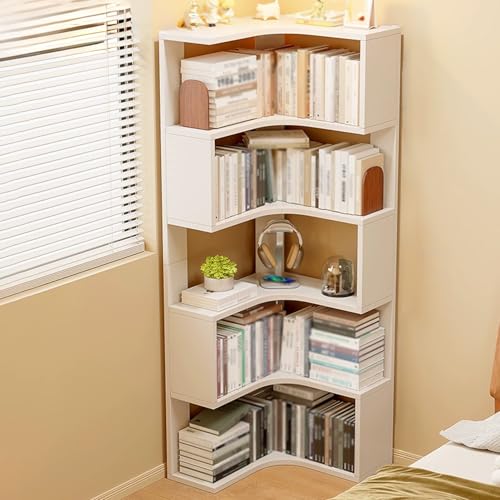 Eckregal mit 5 Etagen, L-förmig, Bücherregal und Aufbewahrungsregal, Leiter-Ausstellungsregal für kleine Räume, perfekt für Schlafzimmer und Badezimmer, modernes weißes Finish Eckregal mit 5 Etagen, L-förmig, Bücherregal und Aufbewahrungsregal, Leiter-Ausstellungsregal für kleine Räume, perfekt für Schlafzimmer und Badezimmer, modernes weißes Finish von Generisch
