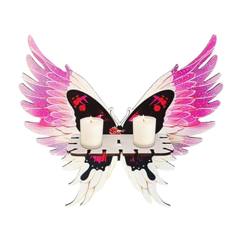 Eckregale mit Schmetterlingsflügeln, Engelsflügel, schwebendes Ausstellungsregal, 33,5 x 10 x 32,5 cm, bezaubernder Wandkunst-Aufbewahrungsständer, Schmetterlingsförmiges für Wohnzimmer von Generisch