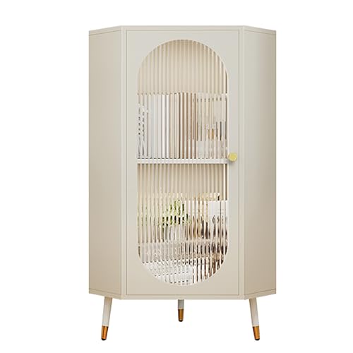 Eckschrank mit Türen, Bücherregal aus Metall, Aufbewahrungs- und Vitrine für kleine Räume, 90°-Winkel-Design, ideal für Küche und Wohnzimmer Eckschrank mit Türen, Bücherregal aus Metall, Aufbewahrungs- und Vitrine für kleine Räume, 90°-Winkel-Design, ideal für Küche und Wohnzimmer von Generisch