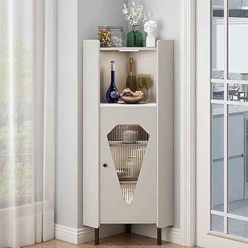Eckschrank mit Türen, Höhenverstellbar Eck-Bücherregal, Curio Vitrine, platzsparendes Design, Metallhalterung, Schwarz Eckschrank mit Türen, Höhenverstellbar Eck-Bücherregal, Curio Vitrine, platzsparendes Design, Metallhalterung, Schwarz von Generisch