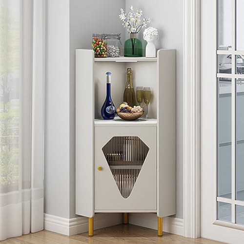 Eckschrank mit Türen, Höhenverstellbar Eck-Bücherregal, Curio Vitrine, platzsparendes Design, Metallhalterung, Schwarz Eckschrank mit Türen, Höhenverstellbar Eck-Bücherregal, Curio Vitrine, platzsparendes Design, Metallhalterung, Schwarz von Generisch