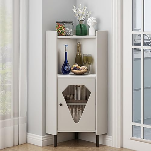 Eckschrank mit Türen, Höhenverstellbar Eck-Bücherregal, Curio Vitrine, platzsparendes Design, Metallhalterung, Schwarz Eckschrank mit Türen, Höhenverstellbar Eck-Bücherregal, Curio Vitrine, platzsparendes Design, Metallhalterung, Schwarz von Generisch