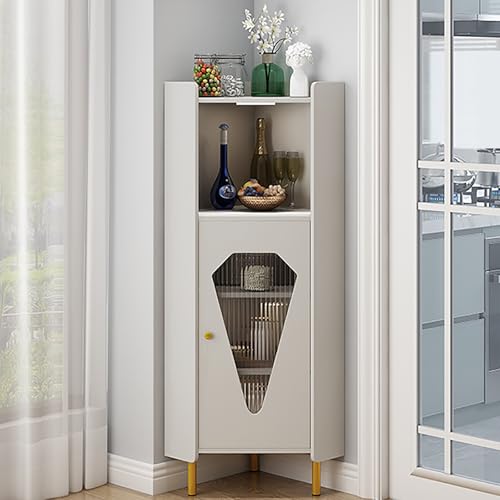 Eckschrank mit Türen, Höhenverstellbar Eck-Bücherregal, Curio Vitrine, platzsparendes Design, Metallhalterung, Schwarz Eckschrank mit Türen, Höhenverstellbar Eck-Bücherregal, Curio Vitrine, platzsparendes Design, Metallhalterung, Schwarz von Generisch
