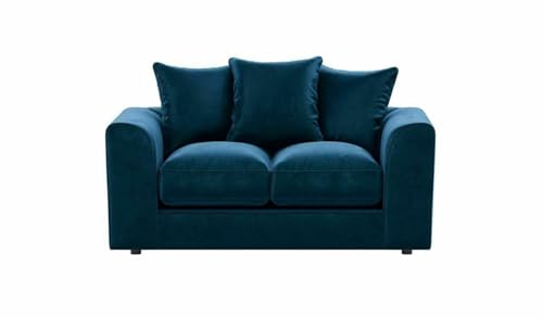 Ecksofa-Set aus Plüschstoff, mit linker und rechter Hand, 3 + 2-Sitzer, Drehstuhl und Polster-Top-Fußhocker, Königsblau von Generisch