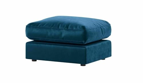 Ecksofa-Set aus Plüschstoff, mit linker und rechter Hand, 3 + 2-Sitzer, Drehstuhl und Polster-Top-Fußhocker, Königsblau von Generisch