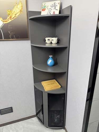 Eckvitrine mit Glastüren und LED-Beleuchtung für Wohnzimmer, perfekt zum Präsentieren von Sammlerstücken und Geschäftsfiguren, einfache Montage erforderlich von Generisch