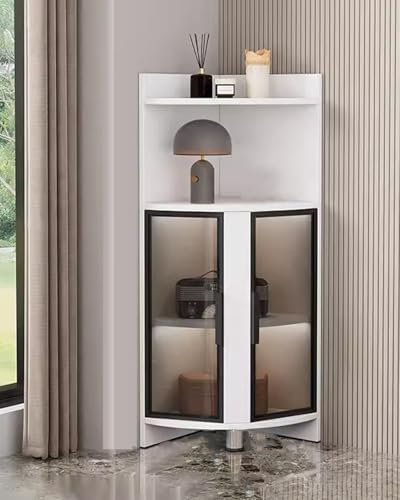Eckvitrine mit LED-Leuchten – Modernes, freistehendes Curio-Regal für Schlafzimmer oder Büro Eckvitrine mit LED-Leuchten – Modernes, freistehendes Curio-Regal für Schlafzimmer oder Büro von Generisch