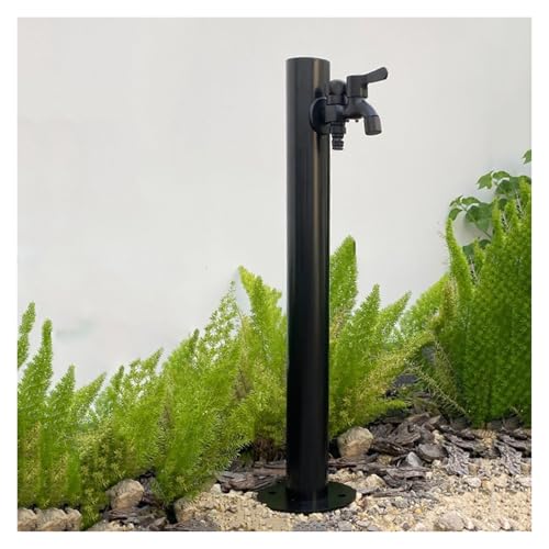 Edelstahl 304 Vertikaler Pflanzgefäß Selbsttragender Schlauchständer mit abschließbarem Wasserhahn Outdoor Gefrierbeständiger Wasserspender Rundrohr Gartenbrunnen von Generisch