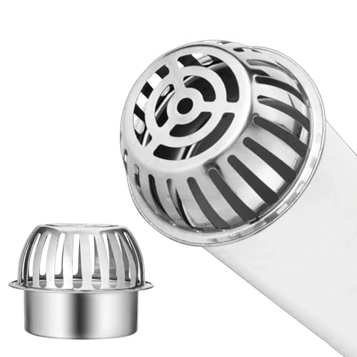 Edelstahl-Ablaufabdeckung Bodenablauf Laubschutz Dachrinne Dachrinnenschutz Für Dachrohre Laubfanggitter 40 50 60 75 80 90 110 125 160 180200mm(90mm/3.5") von Generisch